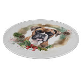 ボクサー クリスマスリース クリスマスの愛犬 カッティングボード (角)
