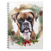ボクサー クリスマスリース クリスマスの愛犬 ノートブック (正面)