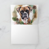 ボクサー クリスマスリース 陽気な犬 カード (内部)