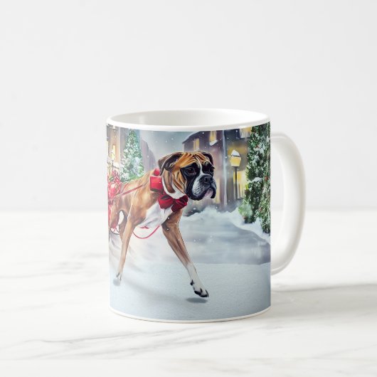 ボクサー クリスマス コーヒーマグカップ (正面右)