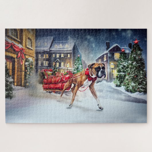 ボクサー クリスマス ジグソーパズル (横)