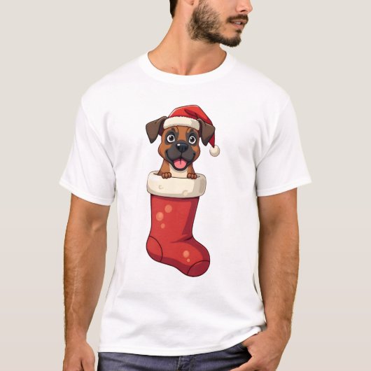 ボクサー クリスマス スリッパ Tシャツ (正面)