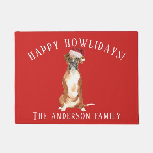 ボクサー・クリスマス ドアマット (正面)