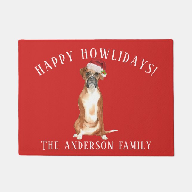 ボクサー・クリスマス ドアマット (正面)