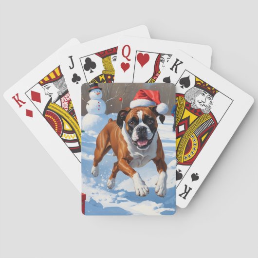 ボクサー クリスマス 冬の雪景色 トランプ (裏面)