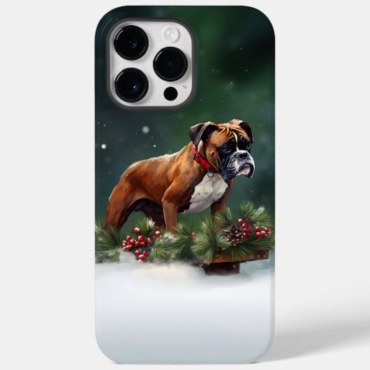 ボクサー クリスマス 雪 冬 Case-Mate iPhoneケース (裏面)