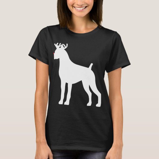 ボクサー・トナカイ・クリスマス・ドッグ Tシャツ (正面)