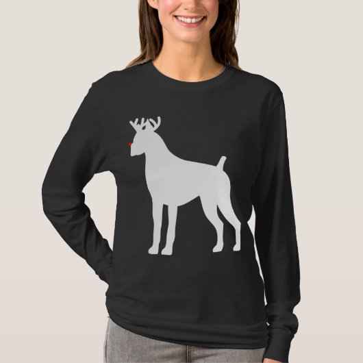 ボクサー・トナカイ・クリスマス・ドッグ Tシャツ (正面)