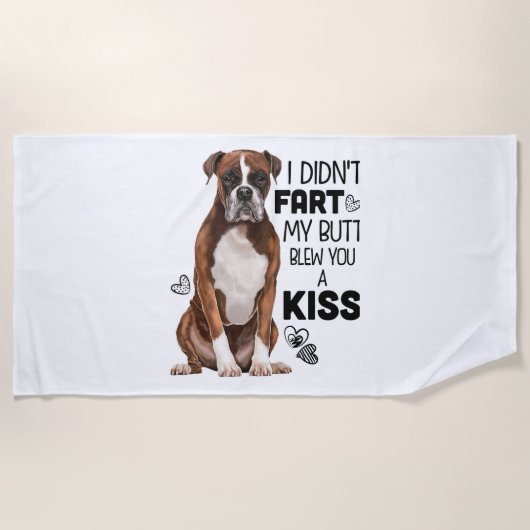 ボクサー・ドッグ・ギフト ビーチタオル (正面)
