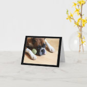 ボクサー・ドッグ・ノーテカード カード (黄色い花)