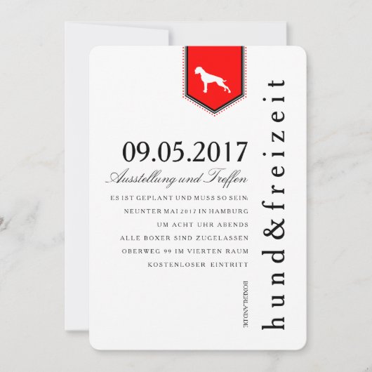 ボクサー・ハンデ・エインラドン 招待状 (正面)