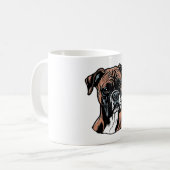 ボクサー・バディユーモアのあるー保護 コーヒーマグカップ (正面左)