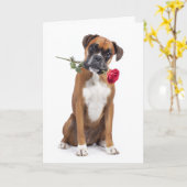 ボクサー・バレンタイン - 忠誠の心、遊び心あふれる魂 カード (黄色い花)