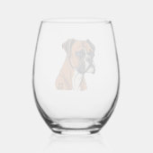 ボクサー・バーク・デザインパンチーなグラフィック・デザイン ステムなしワイングラス (裏面)