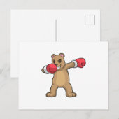 ボクサー&ヒップホップダンスのダブをするクマ ポストカード (正面/裏面)