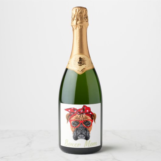 ボクサー・ママ スパークリングワインラベル (正面)