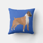 ボクサー·ワンピー·ドッグ·グラフィックブルーデザイナー枕 クッション (裏面)