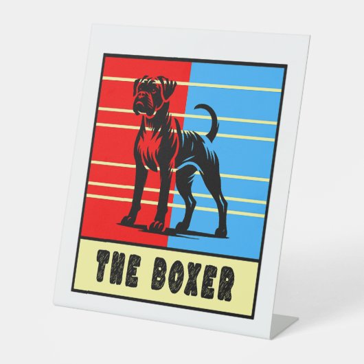ボクサー – 強い犬 台座サイン (正面)