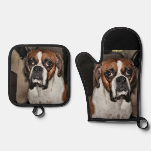 ボクサー 鍋つかみ&鍋敷きセット (正面)