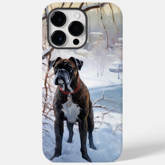 ボクサー 雪を降らせて クリスマス Case-Mate iPhoneケース (裏面)