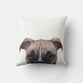 ボクサー、miartによる元の絵画のプリントの後をつけて下さい クッション (裏面)