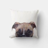 ボクサー、miartによる元の絵画のプリントの後をつけて下さい クッション (正面)