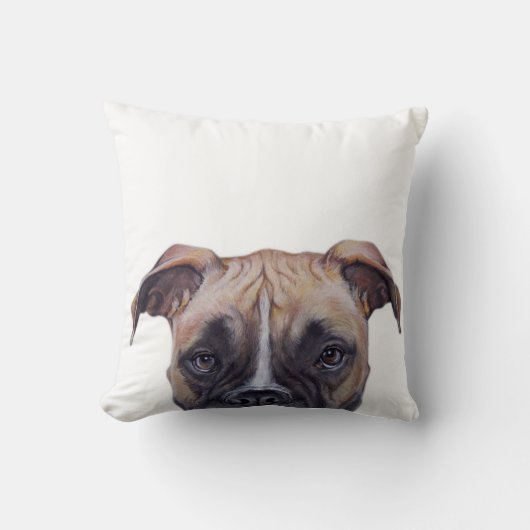 ボクサー、miartによる元の絵画のプリントの後をつけて下さい クッション (正面)