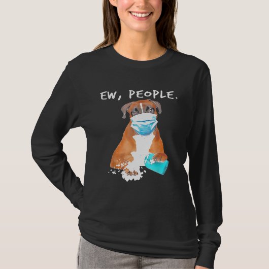 ボクサーEw peopleの犬が顔・マスクを被る Tシャツ (正面)