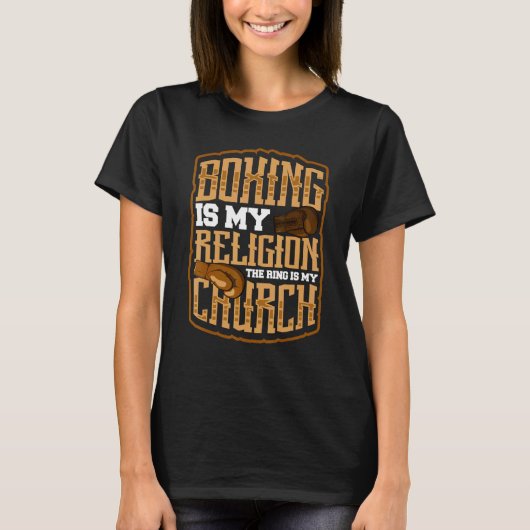 ボクサーT手袋ファイターチャンピオンパンチングバッグリングや輪 Tシャツ (正面)