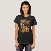 ボクサーT手袋ファイターチャンピオンパンチングバッグリングや輪 Tシャツ (正面フル)