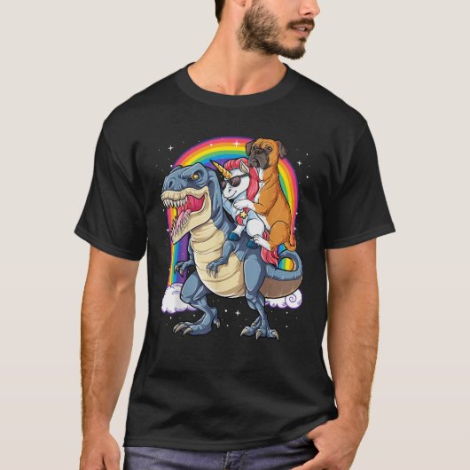 ボクサーUnicorn恐竜Tレックスガールズキッズボーイ Tシャツ (正面)