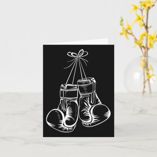 ボクシングおもしろいギフト女子男性へボクサー手袋ボクシン カード (黄色い花)