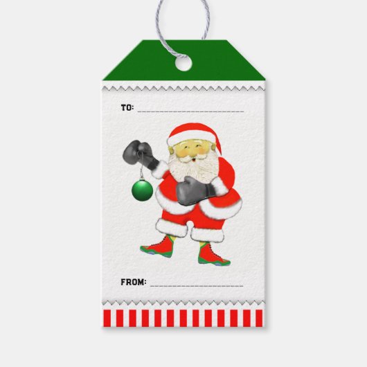 ボクシングおもしろいクリスマス ギフトタグ (正面)
