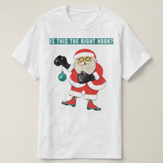 ボクシングおもしろいクリスマス Tシャツ (デザイン正面)