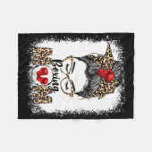 ボクシングおもしろいグローブメッシーパンボクシングママ フリースブランケット (正面(横))