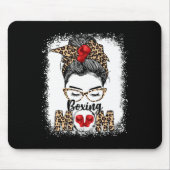 ボクシングおもしろいグローブメッシーパンボクシングママ マウスパッド (正面)