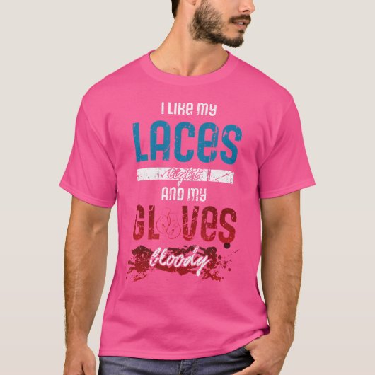 ボクシングおもしろい引用文及びボクサーボクシング手袋 Tシャツ (正面)