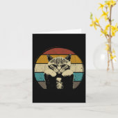 ボクシングおもしろい手袋ヴィンテージ付ボクシング猫レトロ カード (黄色い花)