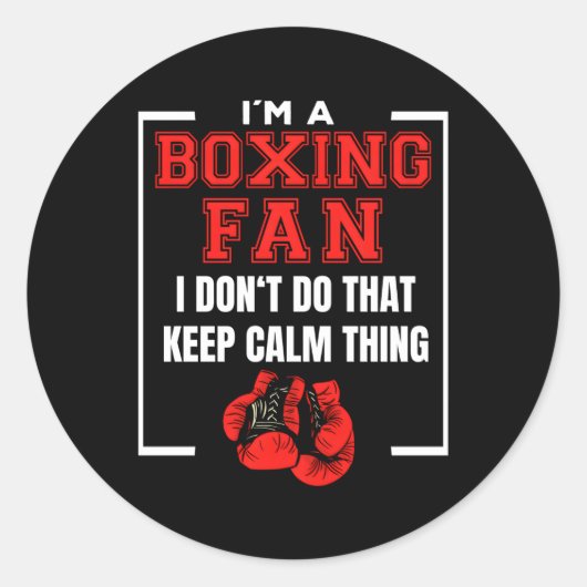 ボクシングことわざボクサーとファンのボクシング ラウンドシール (正面)