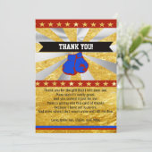 ボクシングのベビーシャワーのサンキューカードのノートの金ゴールド サンキューカード (スタンド正面)