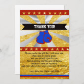 ボクシングのベビーシャワーのサンキューカードのノートの金ゴールド サンキューカード (正面/裏面)