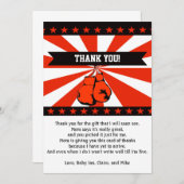 ボクシングのベビーシャワーのサンキューカードのノート サンキューカード (正面/裏面)