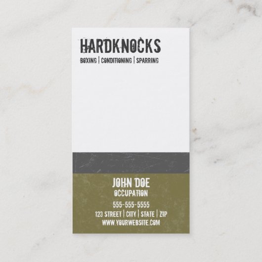 ボクシングの体育館の名刺 名刺 (裏面)
