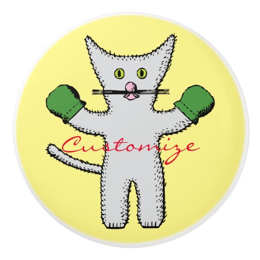 ボクシングの子猫とミッテンスThunder_Cove セラミックノブ (正面)