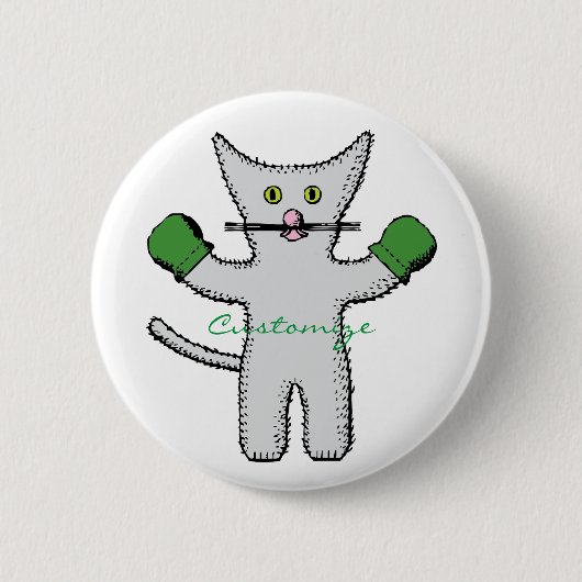 ボクシングの子猫とミッテンスThunder_Cove 缶バッジ (正面)
