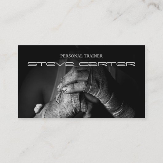 ボクシングの専門のパーソナルトレーナーのコーチカード 名刺 (正面)