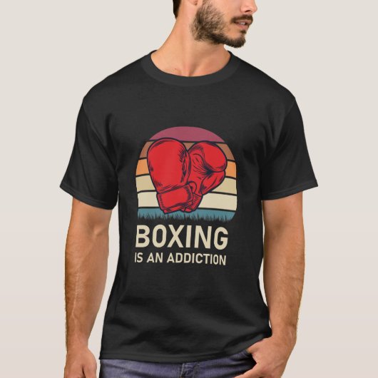 ボクシングは中毒 – キックボクシング – ボクサー Tシャツ (正面)
