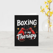 ボクシングは私のセラピーおもしろいジムファイターグローブデシ カード (黄色い花)