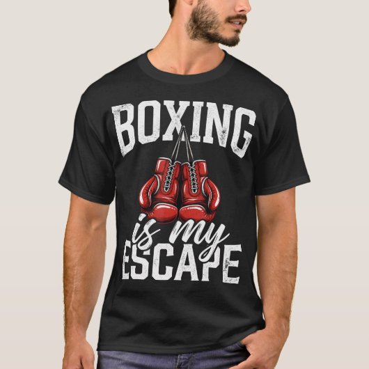 ボクシングは私の逃避 ビンテージ Tシャツ (正面)