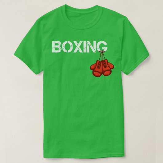 ボクシングぶら下がったのボクサー用手袋贈呈 Tシャツ (デザイン正面)